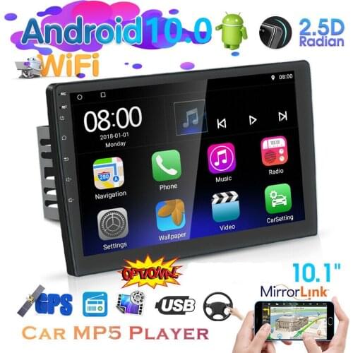 2 Din Car Radio 10.1Inch Touch Mirrorlink Android 9.1 Player Autoradio Bluetooth Rear View Camera GPS FM/USB/AUX MP5