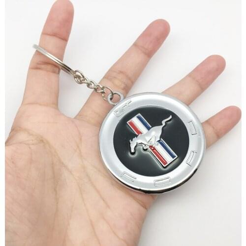 ANTINIYA Car Styling Metal New 3D Horse Emblem Badge KeyChain keyring Key Ford Ford Mustang GT 500 Cobra Shelby car accessories