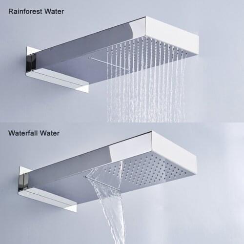 BECOLA Two Ways Waterfall Rain Shower Head Wall Mounted Stainless Steel Shower Faucet BR-9909