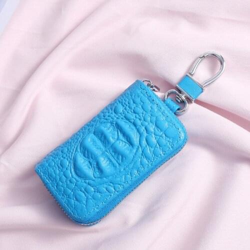 Genuine Leather Keychain Holder Organizer Wallet Edc Car Case Automobie Key Purse Male Female Housekeeper Keys Bag