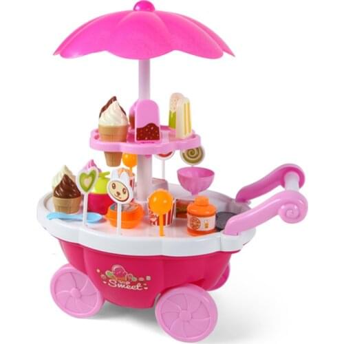 Mini Pink Shop Ice Cream Candy Car Children Kids Girls Pretend Play Set Toy Baby Educational Toys Gift