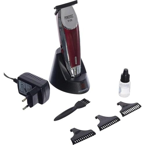 Powertec Shaver, Ergonomic Design , 90 Minutes of Rechargeable Use, Designed for Hair and Beard, Stainless Steel Knives