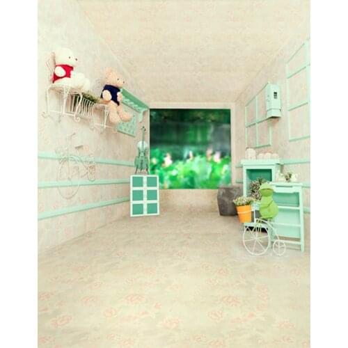 Room Cartoon Bear Photography Backdrops Photo Props Studio Background 5x7ft