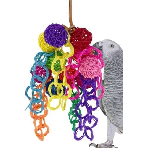 Parrot bite toy toy bird Color Vine Bal cowhide string circle string