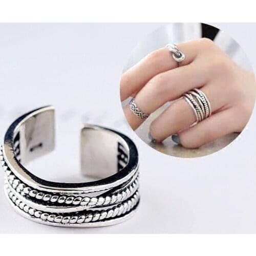 Creative Wide Side Adjustable Rings for Women Girl Birthday Gift Fashion Jewelry Open Finger Ring