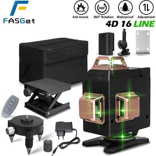 16/12 Lines 4D Laser Level green line SelfLeveling 360 Horizontal And Vertical Super Powerful Laser level green Beam laser level