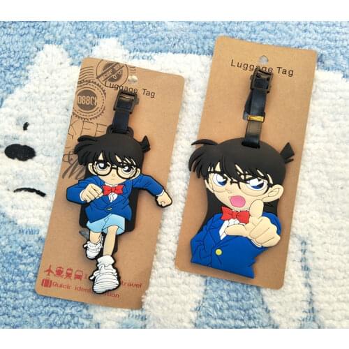 LISM Detective Conan Anime Travel Accessories Luggage Tag Suitcase ID Address Portable Tags Holder Baggage Labels New