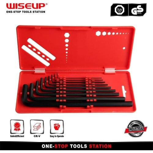 WISEUP 9Pcs Allen Key Set 1.5mm-10mm Hex Wrench Screwdriver Set Spanner Universal Torx Star Keys Tool L Type Hand Tools Kit
