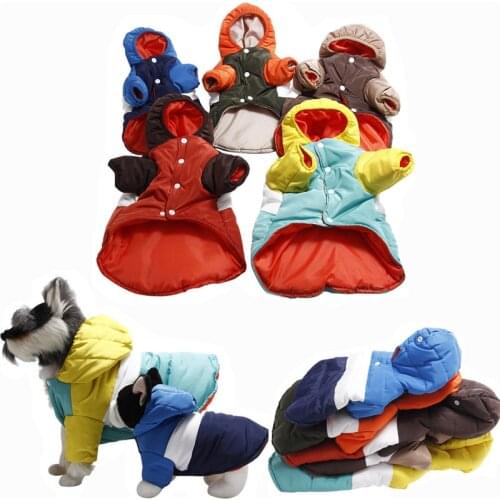 New Winter Warm Pet Dog Jacket Coat Puppy Chihuahua Dog Clothing Windproof French Bulldog Dog Down With Cap Christmas Costume