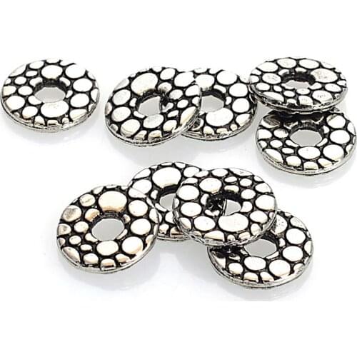 Wholesale 1500 Pcs 2x15mm Vintage Inspired Ethnic Acrylic Flat Round Donut Antique Design Beads For Diy Jewelry Making