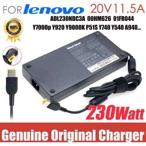 Original 20V 11.5A 230W AC Adapter for Lenovo Legion Y740 Y920 Y540 P70 P71 P72 P73 Y7000 Y7000P Y9000K A940 Charger 00HM626