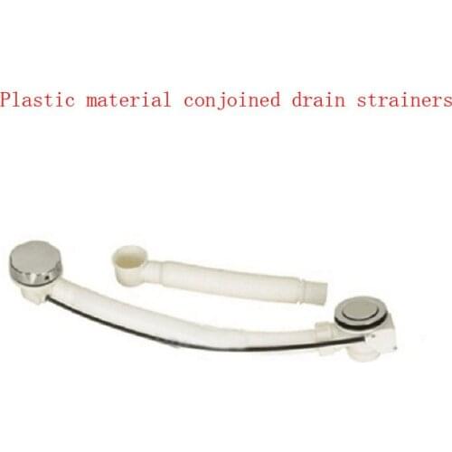 Plastic conjoined bathroom bathtub drain strainers+white hose, Shower Room sink waste drain bath filter waste finished drainer