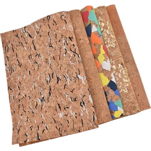 Colorful Flowers Natural Soft Cork A4 Patchwork Fabric For DIY Crafts Quilting Clothes Decoration Supplies