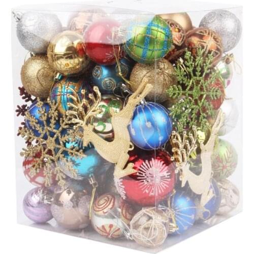 Christmas decorations 60pcs plastic shiny matte Christmas balls Christmas tree pendants Xmas Ball Ornaments