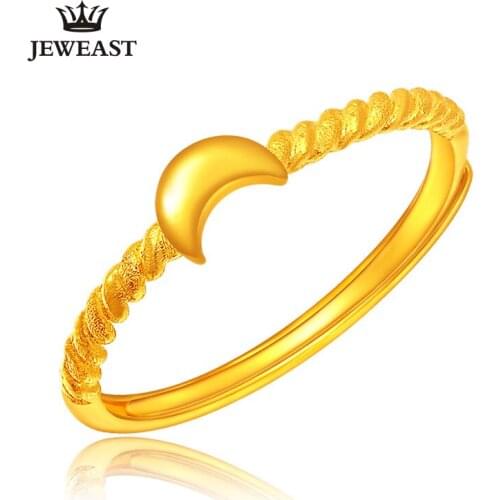 XXX 24K Pure Gold Ring Real AU 999 Solid Gold Ring Nice Beautiful Moon Upscale Trendy Classic Party Fine Jewelry Hot Sell New