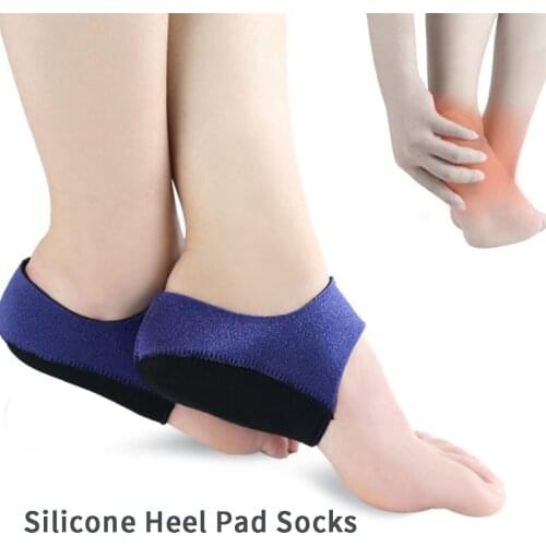 1Pair Gel Heel Pad Pain Relief for Plantar Cracked Heels Sock Worn in Shoes Thin Heel Spur Foot Care Protectors Heel Sleeves