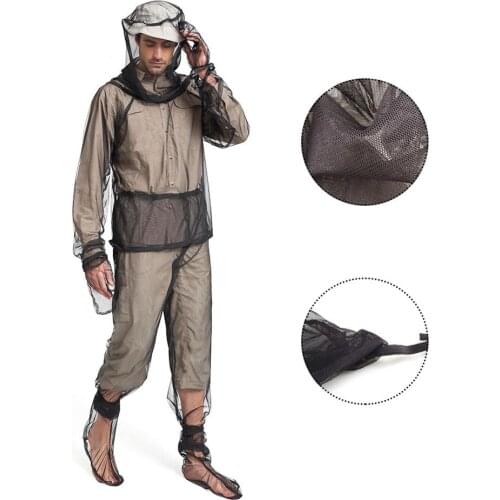 2 Sizes Outdoor Anti-mosquito clothes suit jacket/trousers/Gloves/Shoes covers mosquito protection Clothing 175-190CM 160-175CML