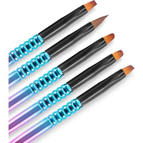 3Pcs/5Pcs Nail Art Brushes Set Colorful Handle Acrylic UV Gel Extension Builder Liner Painting Pen Drawing Brush Manicure Tools