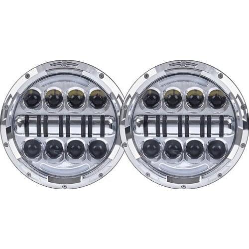 7 inch round led headlight 12v 80w angle eye head lamp for jeep tj cj jk hunner offroad