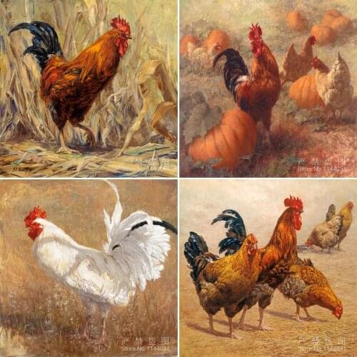 5D DIY Diamond Embroidery Chicken Oil Painting Diamond Painting Cross Stitch Full Square Diamond Mosaics Set Unfinish Decorative