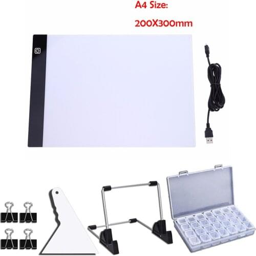 New 5D DIY Diamond Painting A4 Size 20X30CM LED Copy Board Tool Diamond Embroidery Mosaic Light Tablet Pad Accessories