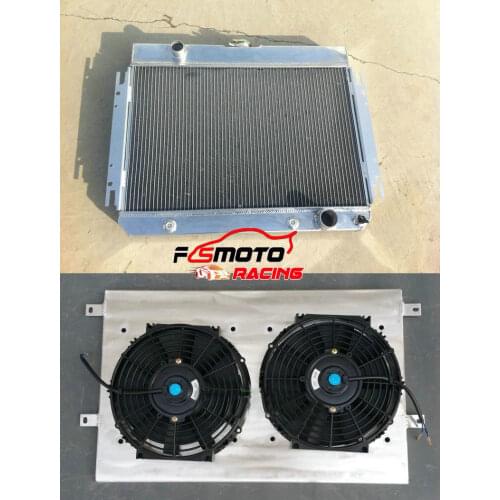 Aluminum Radiator & Shroud & fan For Chevy Chevelle/El Camino 1963-1968 Biscayne / Impala 67 66 65 64 63 68