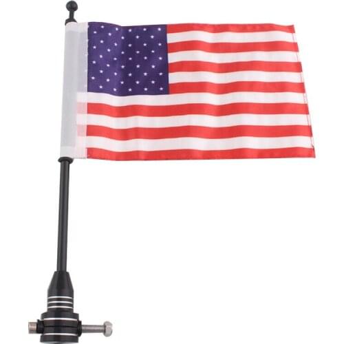 American Flag Rear Luggage USA Black Mount Flag For Harley Sportster 883 1200 Touring Electra Steet Road Tri Glide
