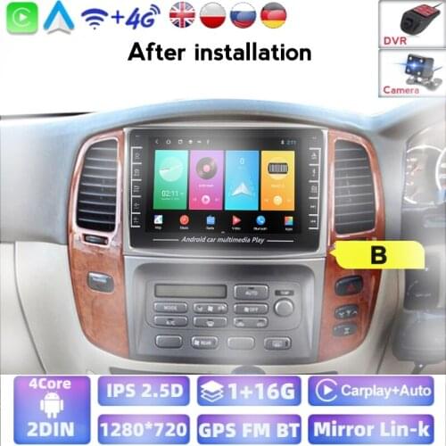 4Cores MP5 Android System For Toyota Land Cruiser 100 GX LC100 Car Multimedia Video Player BT GPS Navigation Autoradio DVD Radio