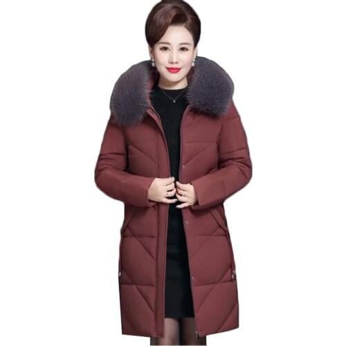 Plus size 5XL Women Winter Jacket Parkas New Thick Down Cotton Jacket Hooded Mid-Long Outerwear Middle-aged Mother Clothes AA970