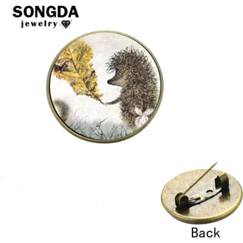 SONGDA Anime Movie Hedgehog In The Fog Pins Decorative Bag Clothing Cartoon Brooches Metal Lapel Pin Brooch Badge for Girls Boys