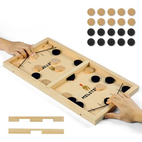 Fast Sling Puck Game Paced Wooden Table Hockey Winner Games Interactive Chess Toys For Adult Children Desktop Battle Board Game