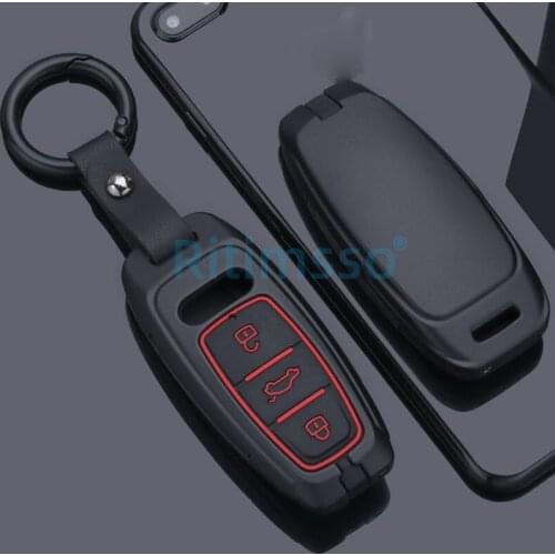 Alloy Car Key Case Cover For Audi A3 A4 B9 A6 C8 A7 S7 4K A8 D5 S8 Q7 Q8 SQ8 E-tron 2018 2019 2020 2021 Accessories