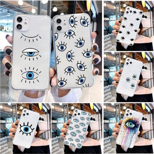 Case for Huawei P40 Lite E P30 Pro P20 Honor 10 8X 9X 8A 10i 20i 9A Mate 20 10 Lite Y9 Y7 Y6 Soft Silicon Fashion eye Bags Cover