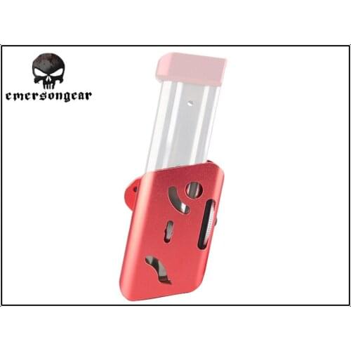 CNC Airsoft Aluminium IPSC 360 Degrees Rotate Magazine Pouch For Glock Hi-capa BD6280 Red