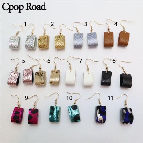 Cpop New Fold Glitter Real Leather Earring Elegant Leopard Statement Earring Fashion Jewelry Gift Hot Sale Accessories Wholesale