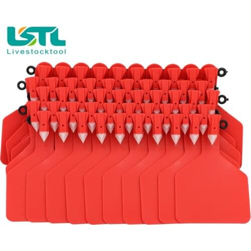 Farm Livestock Cattle One-piece Ear Tags for Goats Sheep Cattle Cows Pigs 50Pcs Cattle TPU Identification Cards