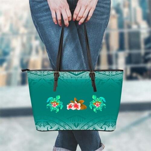 FORUDESIGNS Novetly Design Female Fashion CasualTotes Sac Sea Turtle With Hawaii Polynesian Flower Print Handbag Bolsa Feminina