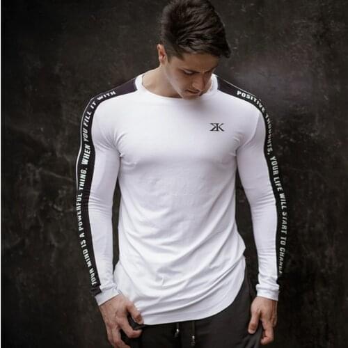 Mens Jogger Workout Tight Long sleeve T-shirt Man Gyms Fitness Quick dry t shirt Male Casual Fashion Tees Tops Brand Apparel