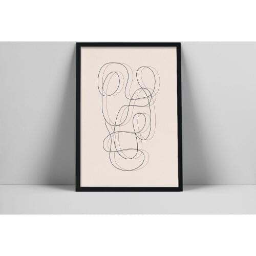 Squiggly Line Art Print | Absract Modern Art | Neutral Contemporary Wall Art | Minimalist Line Art | Abstract Line Illustrm deco