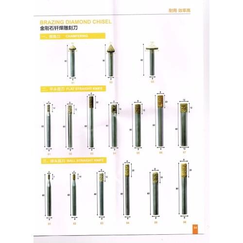 Jeefoo Sintered Tools, Tapered Stone Bits, Diamond Engraving Tools, Cutters on Hard Granite