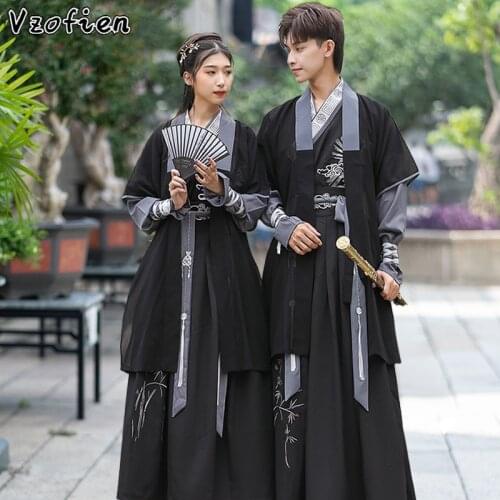 Tang Dynasty Costume Hanfu Dress Traditional Classical Couple Folk Suit Ancient Chinese Swordsman Clothing Man Kimono Tang Suit