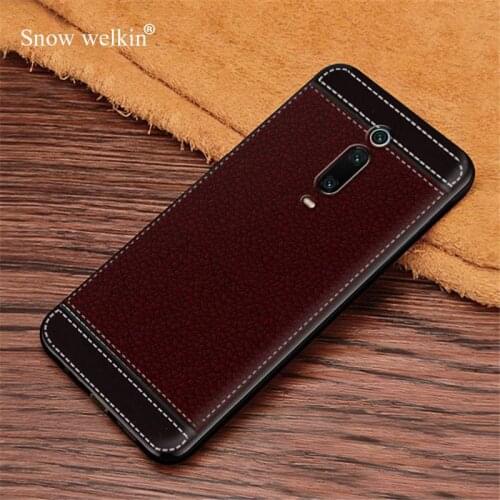 For Xiaomi 9T Leather Texture Soft TPU Silicone Case Back Cover For Xiaomi Redmi K20 Pro Mi 9T Pro Mi9T Pro 6.39" Phone Cases