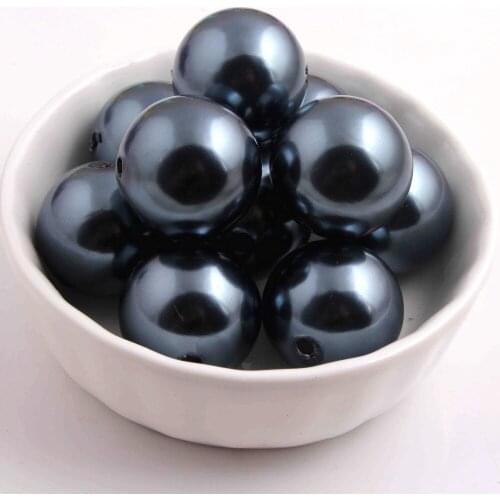 Kwoi vita Chunky Fashion 20mm A14 Deep navy color acrylic 100pcs a lot Imitation Pearl beads for kids Beaded Jewelry