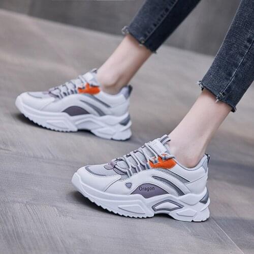Fashion casual style thick bottom mesh breathable comfortable womens sports shoes spring and autumn new style large size 35-40