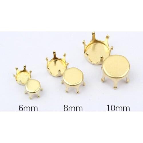 Fashion New Claw Sew on Empty Claw Round Shape Gold/"k" Claw 6mm,8mm,10mm size for diy Clothing Accessories