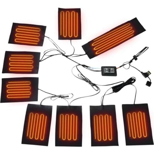 Clothes Heating Pad USB Charge Electric Vest Jacket Heating Sheet Three Speed Zoned Double-switch Padded Jacket Heating Sheet