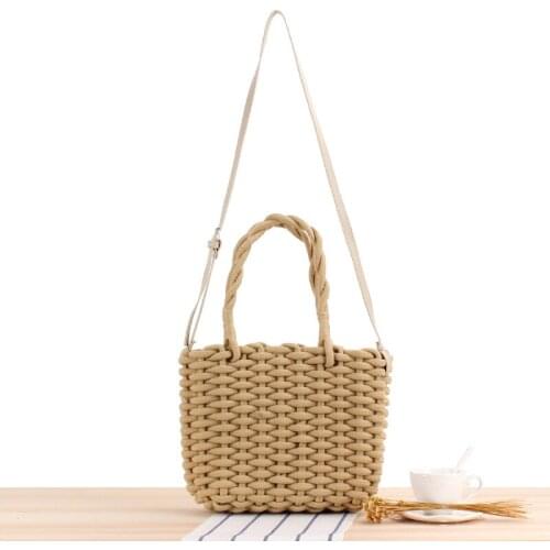 New octopus woven bag simple weaving tassel bag shoulder beach bag bucket female bag