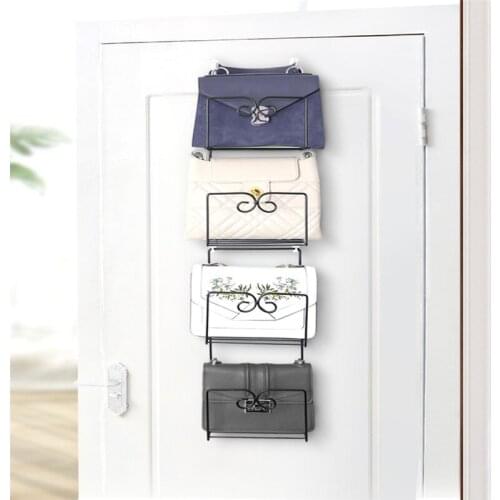 Hanging Behind The Door Bag Storage Artifact Closet Wrought Iron Bag Rack Wall Hanging Bag Rack Wall