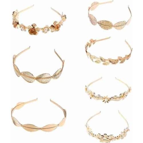 European Retro Hair Bands For Women Wedding Hair Girls Leaf Bride Pearl Metal Butterfly Accessories Gold Headwear Hairpin