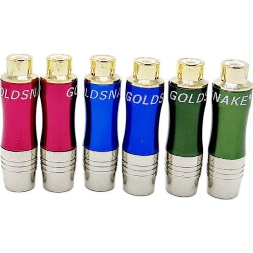 3 color RCA Female connector gold plated RCA socket Welded cable type 6pcs/lot